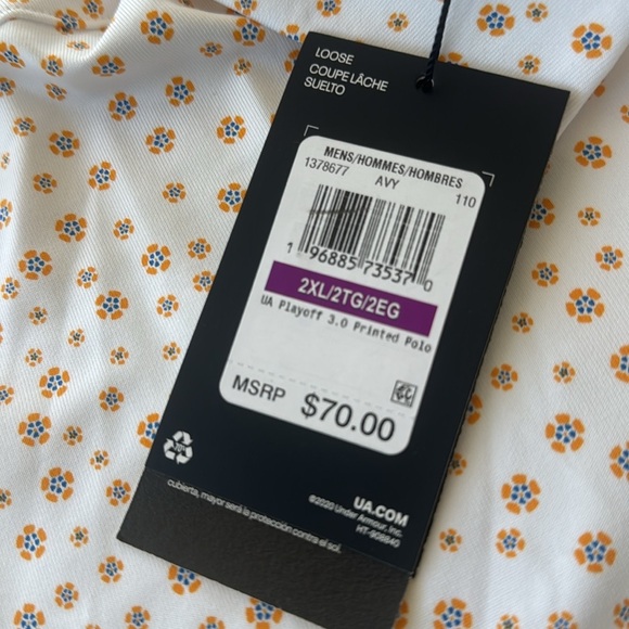 Under Armour Men's Polo with Blue and Green Accents - Picture 6 of 6